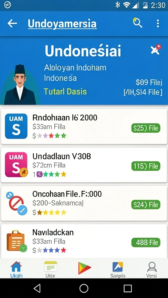 Tangkapan layar menampilkan tampilan menu utama aplikasi.