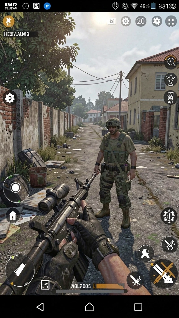 Screenshot yang menunjukkan antarmuka pengguna selama permainan.