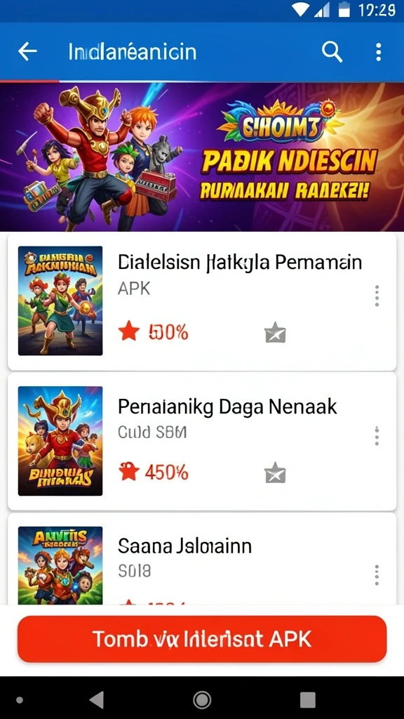 Leaderboard yang memperlihatkan peringkat pemain.