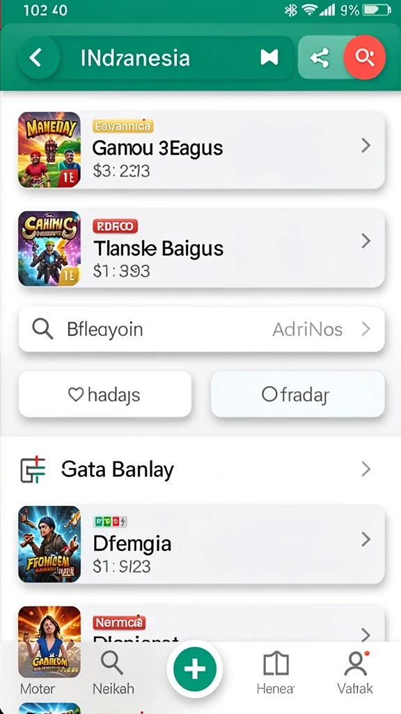 Screenshot menampilkan tampilan utama aplikasi PELUANG77.