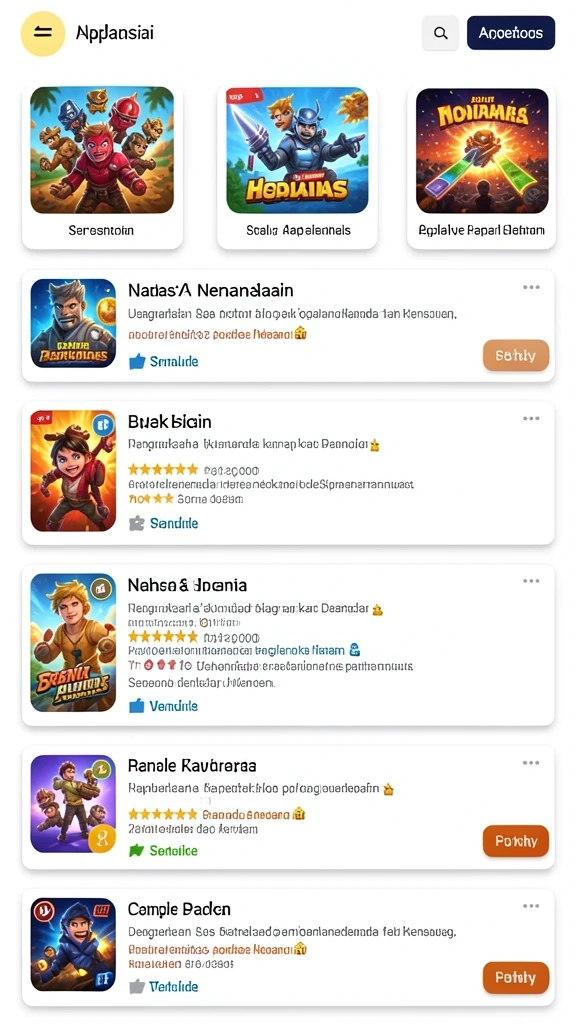 Menu permainan yang mudah dinavigasi.