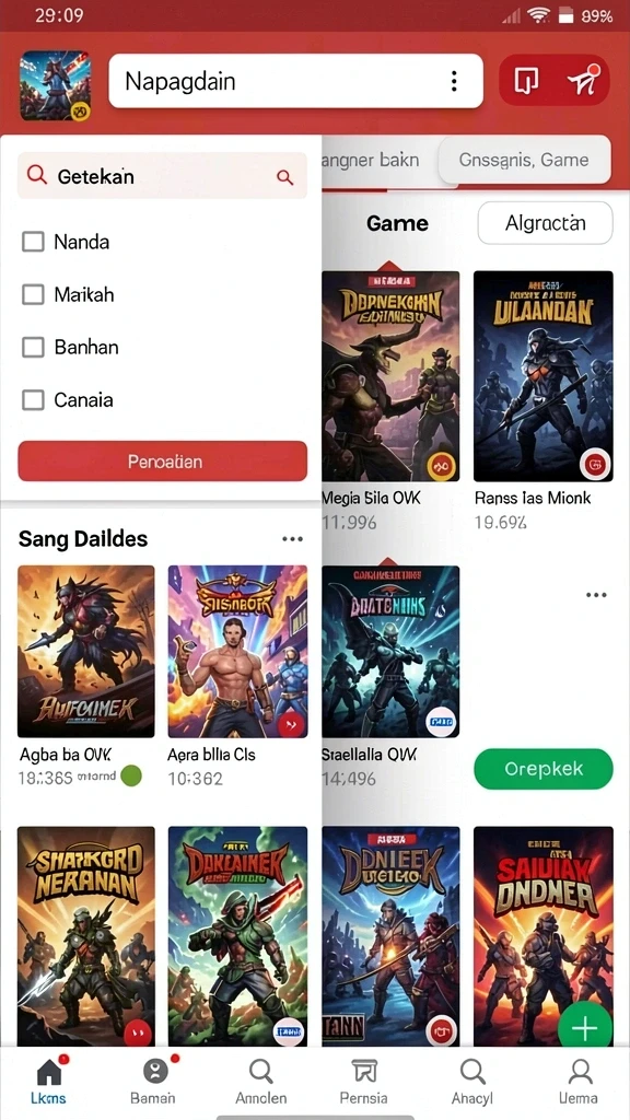 Sistem turnamen kompetitif yang seru.